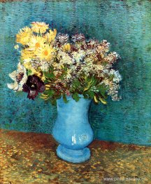 Jarrón con Flieder, Margerites y Anemones