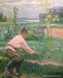 niño sobre una hierba