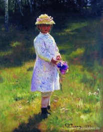 Chica con flores. Hija del Artista.
