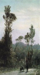 Paisaje italiano con un campesino.