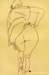 Semi desnudo, vista posterior