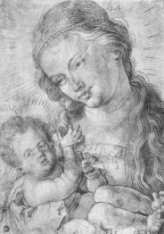 Virgen y niño de medio cuerpo