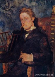 retrato, de, un, hombre sentado