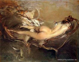 Un desnudo reclinado en un diván