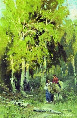 Camino a través de un Birchwood