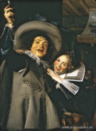 Hombre y mujer jóvenes en una posada (Yonker Ramp y su novia)