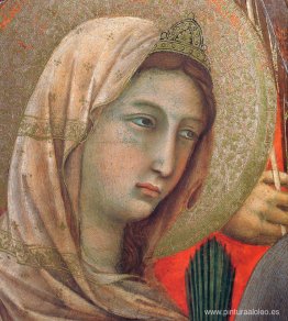 La Virgen y el Niño en un trono (fragmento del anverso)