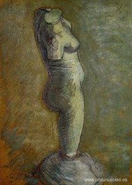 Estatuilla de yeso de un torso femenino