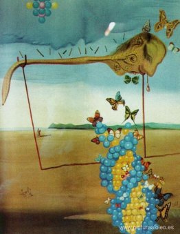Paisaje de mariposas (El gran masturbador en un paisaje surreali