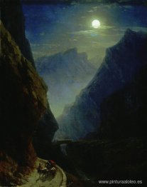 Garganta del Darial. noche de luna