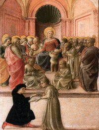 Virgen y el Niño con santos, ángeles y un donante