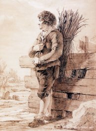 Hombre de pie con ramas