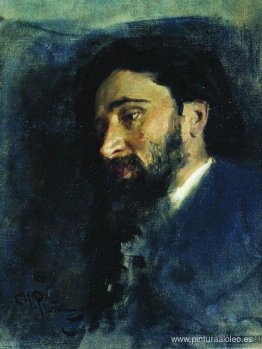 Retrato del escritor Vsevolod Mikhailovich Garshin. Estudiar.