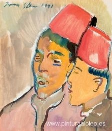 Hombres con fezzes rojos