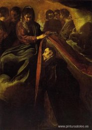 La Virgen se aparece a San Ildefonso y le entrega un manto.