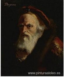 La cabeza de un anciano, con la inscripción Diógenes.