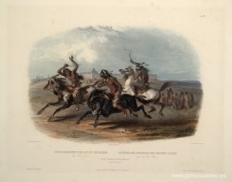 Carreras de caballos de los indios sioux cerca de Fort Pierre, p