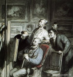 Visitantes en el taller de un pintor.