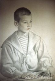 Retrato de Dmitri Dmitrievich Shostakovich cuando era niño