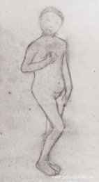 Chica desnuda de pie