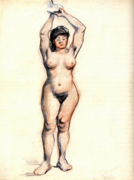 Desnudo femenino de pie visto de frente