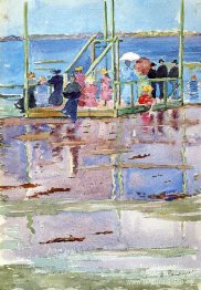 Flotar durante la marea baja, Revere Beach (también conocida com