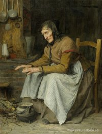 Vejez II (anciana calentando)