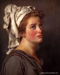 retrato, de, un, mujer joven, en, un, turbante