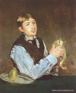 Un joven pelando una pera (Retrato de Leon Leenhoff)