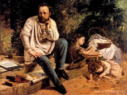 Pierre Joseph Proudhon y sus hijos en 1853