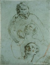 Venus y Adonis con Cupido