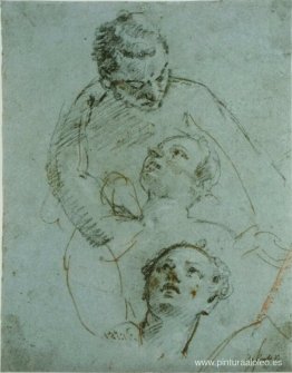 Venus y Adonis con Cupido