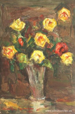 Florero con Rosas
