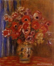 Jarrón de Tulipanes y Anémonas