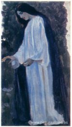 Retrato de O. Nesterova, la hija del artista.