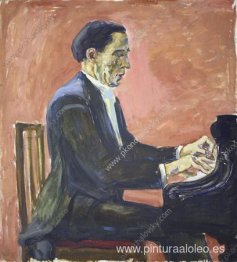Retrato del pianista francés Alfred Cortot