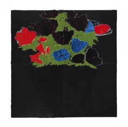 Anémonas en un jarrón negro