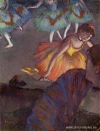 Bailarina y dama con abanico.