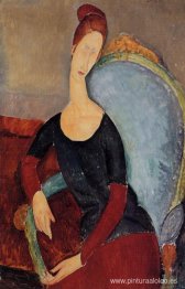 Retrato de Jeanne Hebuterne en una silla azul
