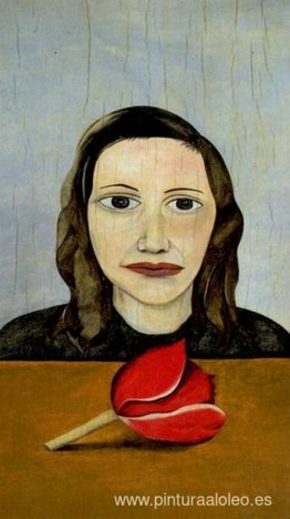 mujer con un tulipán