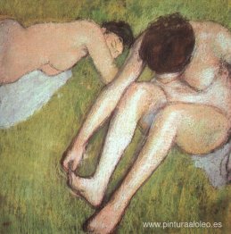 Bañistas en la hierba
