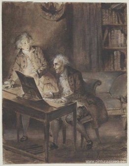 Willibald von Glueck en el Clavecin componiendo la partitura de