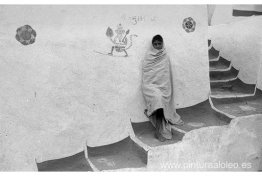 Pasos en un pueblo rural, Rajasthan