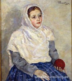 Margot con un pañuelo en la cabeza