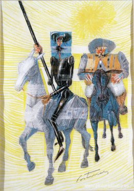 Dom Quijote y Sancho Pança Saindo para Sus Aventuras