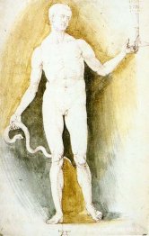 Desnudo masculino con vaso y serpiente (Asclepio)