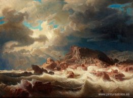 Mar tempestuoso con naufragio
