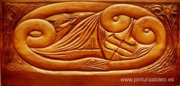 Existencia, panel de cama de madera.