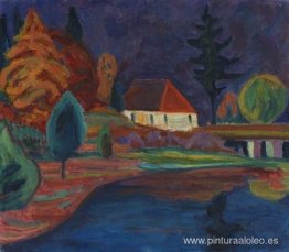 Landschaft mit Haus en Oberau