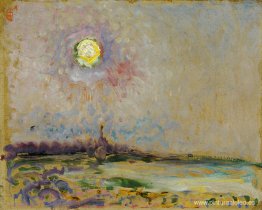 Paisaje con luna llena